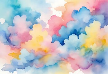 Fototapeta premium Abstract soft color pastel watercolor background.