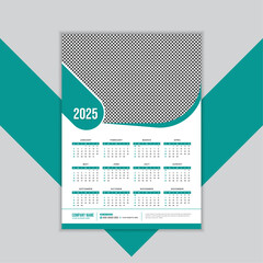 Real Estate office Single page calendar design, 2025 wall calendar design