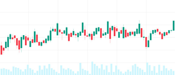 Stock market crypto Candlestick pattern in forex or stock market in green and red colors. Vector illustration