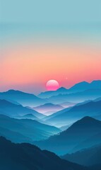 Fototapeta premium mountain valley the sun with lush green tree surrounded hill and peak natural scenery ai generated