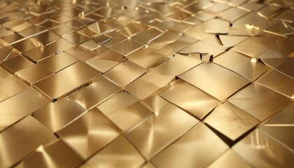 Close-up of brushed gold metal surface with diamond pattern, ornate, precious, yellow