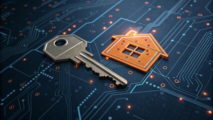 Digital Home Security Key and Circuit Board Concept
