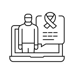 medical consultation cancer treatment line icon vector. medical consultation cancer treatment sign. isolated contour symbol black illustration