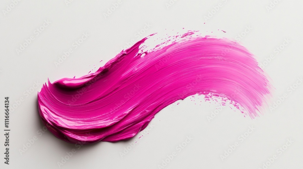 Aufkleber A dynamic pink brushstroke flows smoothly across a neutral surface, highlighting texture and movement while conveying an essence of creativity and artistic expression in a bright setting