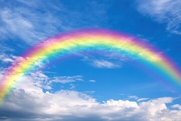 Beautiful rainbow in blue sky
