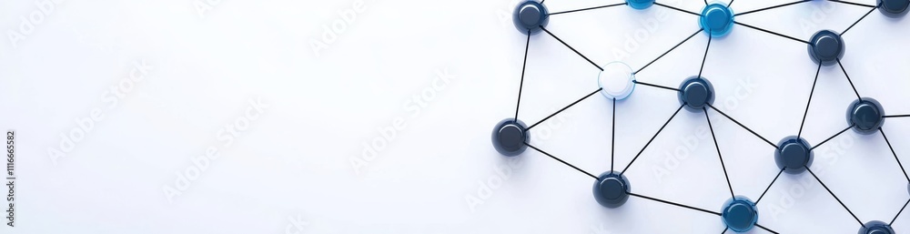 Poster an abstract geometric background featuring interconnected dots and lines, symbolizing molecular stru