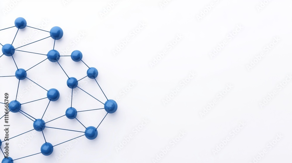 Poster abstract 3d rendering of a computer geometric digital connection structure. network technology backg