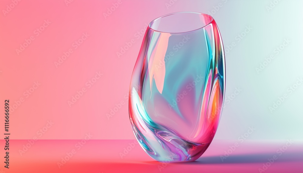 Poster computer generated 3d rendering of transparent glass with gradient shade for digital use. high-quali
