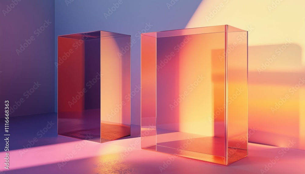 Poster computer digital 3d rendering of a transparent glass with gradient effect. by using advanced technol