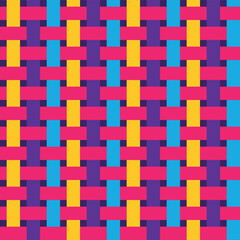 Pattern of colorful lines on tissue design, with yellow, blue, on dark purple background