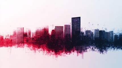 Obraz premium Urban transformation abstract cityscape digital art futuristic vibes urban environment aesthetic viewpoint modern concept