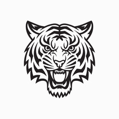 Tiger head silhouette vector