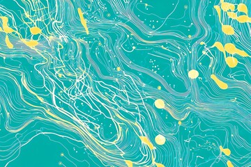 Naklejka premium Futuristic vector illustration of a aqua circuit board with intricate digital tech elements, perfect for advanced technology backgrounds. 