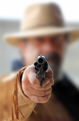 almería poblado del oeste vaquero preparado para hacer un duelo escenario de peliculas de vaqueros...