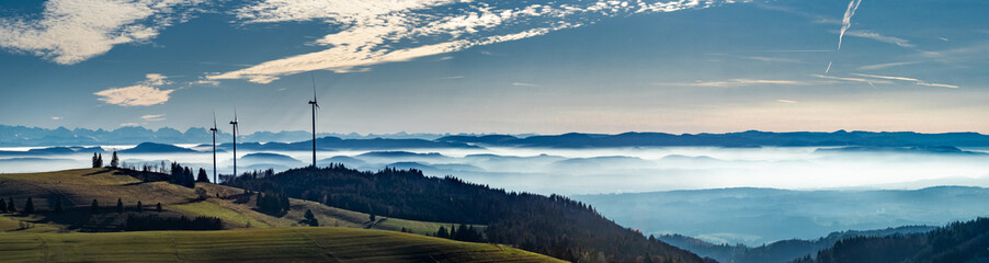 Alpenblick von Gersbach mit Windr&auml;dern