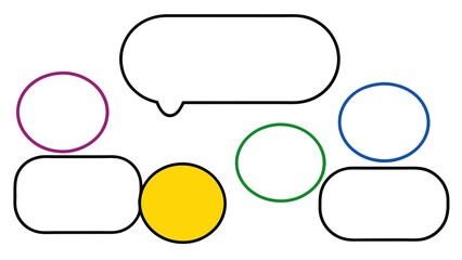 Set of Rounded Rectangles and Ovals with Speech Bubbles for Communication and Graphic Design