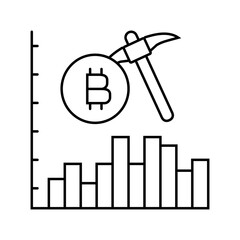 cryptocurrency token cryptocurrency mining line icon vector. cryptocurrency token cryptocurrency mining sign. isolated contour symbol black illustration