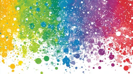Obraz premium Vibrant rainbow watercolor splatter background.