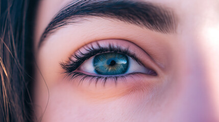 Obraz premium Eye detail unveils a story of emotion, capturing vivid shades and textures that evoke curiosity. Natures art is displayed in intricate layers.