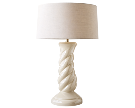 a white lamp with a white shade