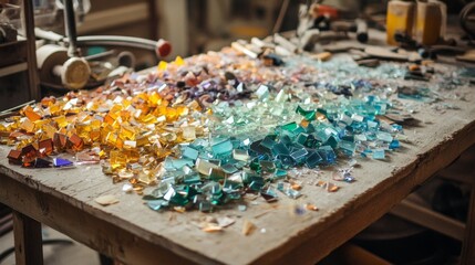 Colorful Glass Mosaic Tiles for Crafts