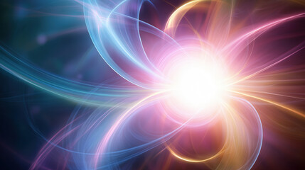 Fototapeta premium Energy flows in vibrant hues, forging dynamic patterns that represent the intricate connections of the cosmos, evoking wonder and intrigue.