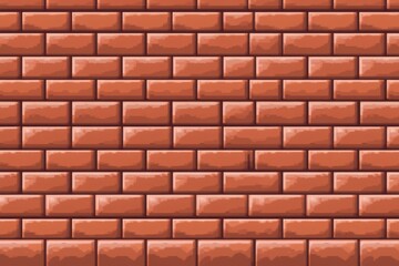 Obraz premium Brick wall pattern with red rectangular blocks in horizontal arrangement