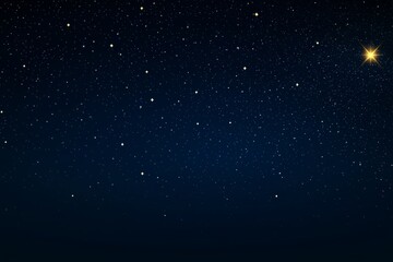 Fototapeta premium Night sky with shining stars and a single bright star