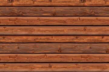 Obraz premium Wooden log cabin wall texture with natural brown wood grain patterns