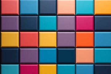 Colorful geometric tile wall with vibrant mosaic pattern