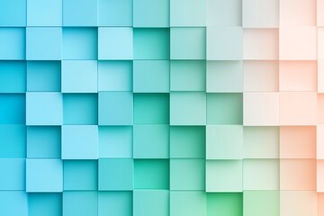 Gradient blue-green 3d square pattern with subtle gradients across a geometric background