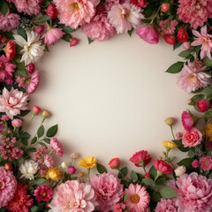 Fototapeta premium Flowers border illustration