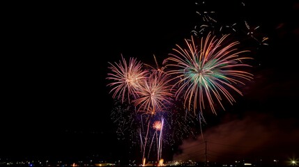 Fireworks background holidays concept.