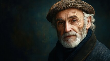 Elderly French man with a beret and a warm expression.