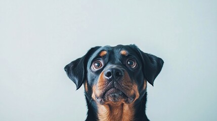 Obraz premium Rottweiler dog portrait against a light background