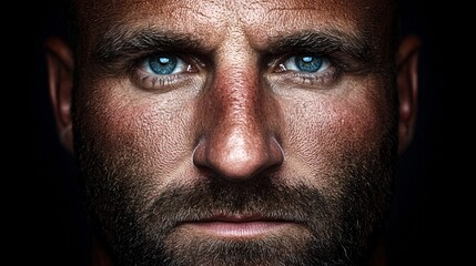 Obraz premium Intense gaze of a rugged man