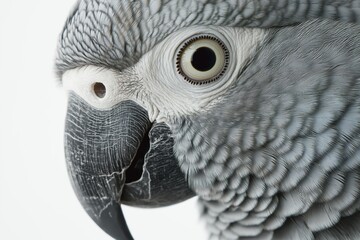 Obraz premium Close-up of grey parrot showing intricate feather detail