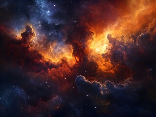 Fototapeta premium Mesmerizing abstract image featuring swirling golden particles in a spiral formation, evoking cosmic energy and dynamic motion against a dark background