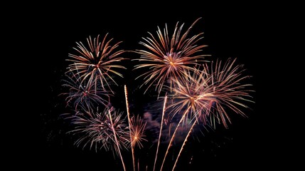 Obraz premium Fireworks night sky background illustration