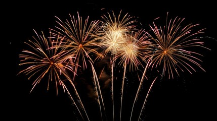Obraz premium Fireworks night sky background illustration