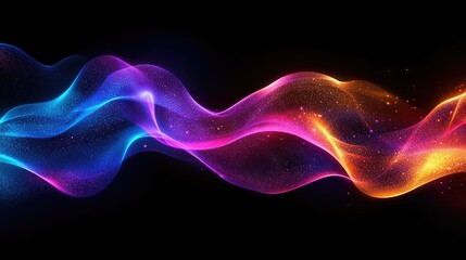 Fototapeta premium Abstract Cosmic Flow: A Symphony of Vibrant Hues and Glimmering Stardust