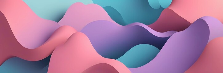 Fototapeta premium abstract 3D background with pastel color wave lines