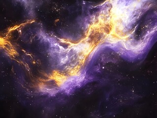 Obraz premium Mesmerizing abstract image featuring swirling golden particles in a spiral formation, evoking cosmic energy and dynamic motion against a dark background