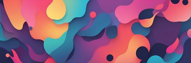 Abstract 2D vibrant color ink split Digital painting wallpaper with night cosmic colors