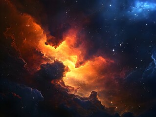 Obraz premium Mesmerizing abstract image featuring swirling golden particles in a spiral formation, evoking cosmic energy and dynamic motion against a dark background