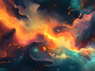 Mesmerizing abstract image featuring swirling golden particles in a spiral formation, evoking cosmic energy and dynamic motion against a dark background