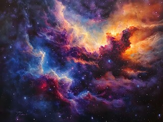 Naklejka premium Mesmerizing abstract image featuring swirling golden particles in a spiral formation, evoking cosmic energy and dynamic motion against a dark background