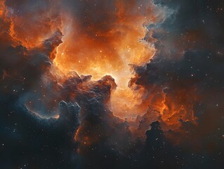 Fototapeta premium Mesmerizing abstract image featuring swirling golden particles in a spiral formation, evoking cosmic energy and dynamic motion against a dark background