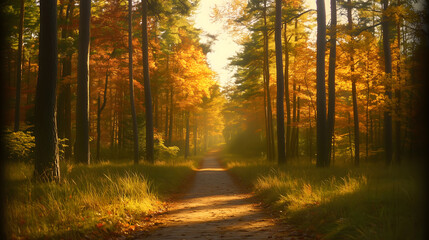 Fototapeta premium Autumnal Forest Path