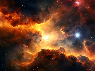 Fototapeta premium Mesmerizing abstract image featuring swirling golden particles in a spiral formation, evoking cosmic energy and dynamic motion against a dark background